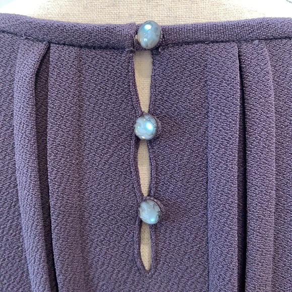 Fossil ~ Pleated Drop Waist Dress in Eggplant - Picture 10 of 16